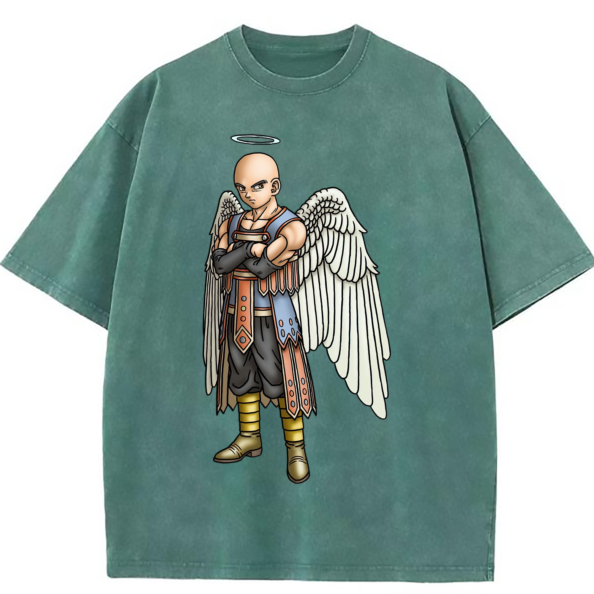 （画像用） ドラゴンクエスト Doragon Kuesuto Dragon Quest 綿100% ヴィンテージ風 半袖Tシャツ（フロントプリント）